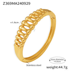 Gold-Tone Openwork Ribbed Cuff Bracelet