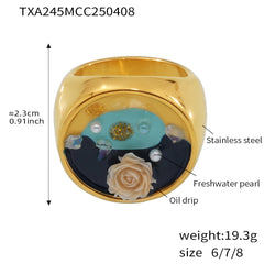 Rose Enamel Pendant and Ring Designs