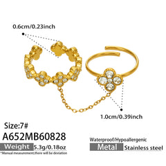 Mother-of-Pearl and Cubic Zirconia Floral Ring Designs