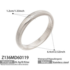 18K Gold-Plated Ribbed Flexible Bracelet