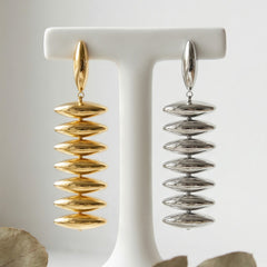 Polished Stacked Disc Drop Earrings