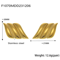 18K Gold-Plated Enamel Wing Stud Earrings