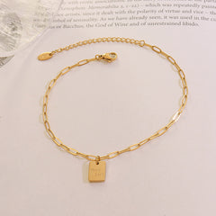 GOOD LUCK Tag Chain Anklet