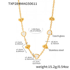 18K Gold-Plated Heart Glass Necklace, Bracelet or Earrings