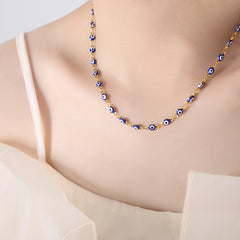 Enamel Eye Motif Necklace or Bracelet