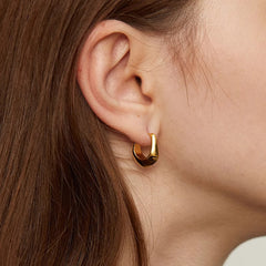 Nadine Minimalist Teardrop Hoop Earrings