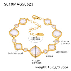 Faceted Stone Accent Anklet