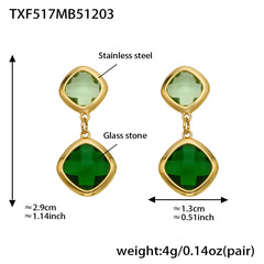 18K Gold-Plated Faceted Glass Accent Jewelry