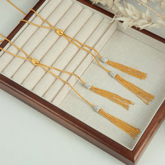 18K Gold-Plated Sparkle Tassel Long Necklace