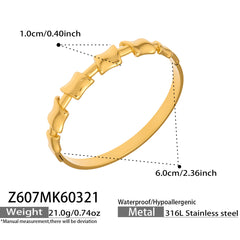 Geometric Bamboo-Style Cuff Bracelet