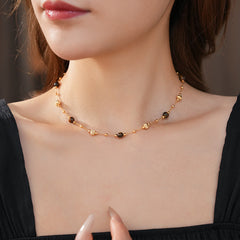 Camille Vintage-Inspired Tiger-Eye Beaded Necklace