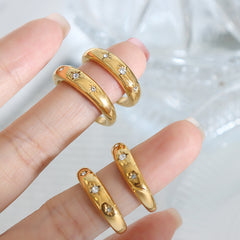 18K Gold-Plated Star Accent Band Ring