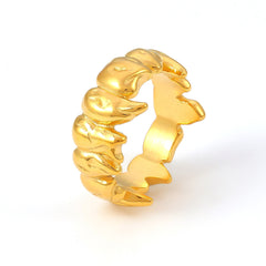 18K Gold-Plated Flame Detail Ring
