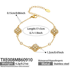 Four-Petal Cubic Zirconia Flower Jewelry