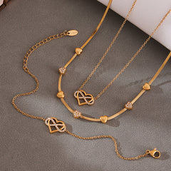 Cubic Zirconia Heart and Figure-Eight Jewelry