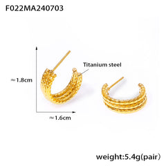 Layered Textured Mini Hoop Earrings