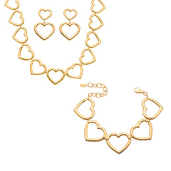 18K Gold-Plated Open Heart Link Jewelry