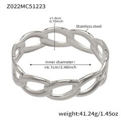 18K Gold-Plated Geometric Bangle Bracelet