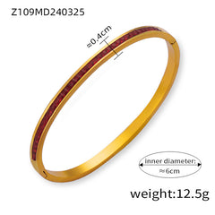 18K Gold-Plated Colored Accent Bangle Designs