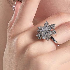 Nadine Statement Pavé Snowflake Adjustable Ring