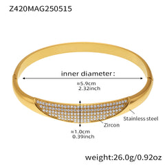 Cubic Zirconia or Openwork Bangle Bracelet