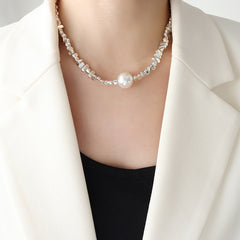Irregular Pearl-Look Bead Necklace