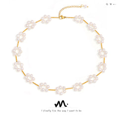 Freshwater Pearl Flower Necklace