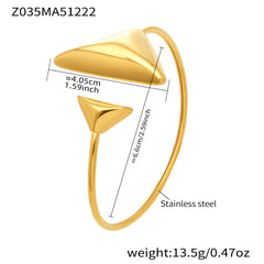 18K Gold-Plated Sculptural Open Cuff Bracelet