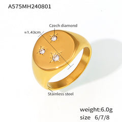 18K Gold-Plated Triple Star Signet Ring