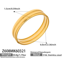Geometric Bamboo-Style Cuff Bracelet