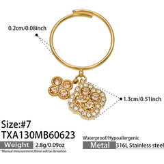 Cubic Zirconia Clover Ring, Bracelet, Earrings & Necklace