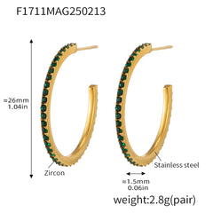 Cubic Zirconia Open Hoop Earrings