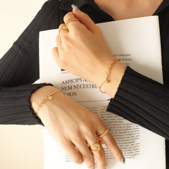 Gold-Tone Layered Bead Chain Bracelet