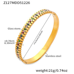 18K Gold-Plated Stone-Set Statement Clasp Bracelets