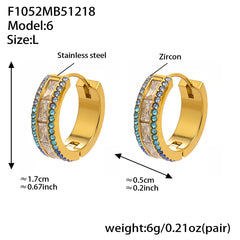 18K Gold-Plated Double-Row Cubic Zirconia Hoops
