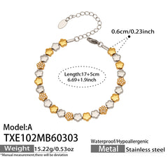 Two-Tone Star or Round Stone-Accent Necklace or Bracelet