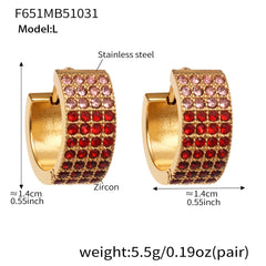 18K Gold-Plated Multi-Row Cubic Zirconia Hoops