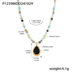 Colorful Natural Stone Pendant Necklace Collection
