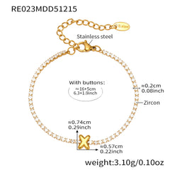 Cubic Zirconia Initial Chain Bracelet