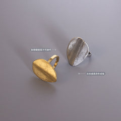 Brushed Sculptural Open Statement Ring