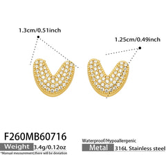 18K Gold-Plated Cubic Zirconia Initial Earrings