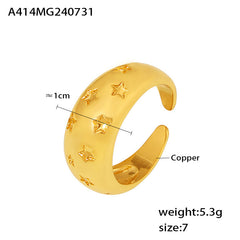 Star-Detail Copper-Base Open Ring