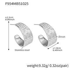 18K Gold-Plated Floral Cubic Zirconia Hoops or Ear Cuff