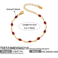 Color Enamel Station Necklace and Bracelet