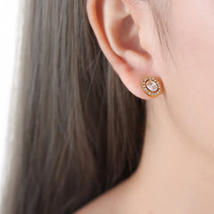 Ornate Stone Pendant Necklace or Stud Earrings