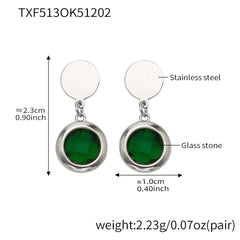 Faceted Round Glass Stone Necklace, Bracelet & Earrings