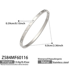 Cubic Zirconia Slim Clasp Bangle Bracelets
