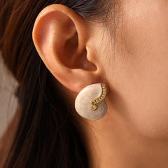 Enamel Spiral Stud Earrings