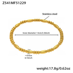 Polished Enamel or Coin Detail Bangle Bracelet
