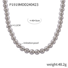 Pearl-Look Round Bead Necklace